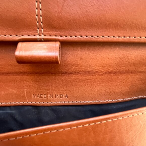 COACH Vintage 90s Water Buffalo Leather Tan Checkbook Clutch Continental Wallet - Picture 6 of 9